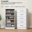 CASSETTIERA 5 CASSETTI DALLO STILE MODERNO, IN TRUCIOLATO, 40X35X85 CM, BIANCO