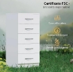 CASSETTIERA 5 CASSETTI DALLO STILE MODERNO, IN TRUCIOLATO, 40X35X85 CM, BIANCO