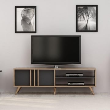 PORTA TV RILLA 150 NOCE ANTRACITE MISURE 150X35X48 H CM