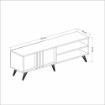 PORTA TV RILLA 150 NOCE ANTRACITE MISURE 150X35X48 H CM