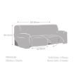XXPRE COPRIDIVANO JAZ RECLINER PER DIVANO A 3 POSTI COLORE GRIGIO 200-260 CM TESSUTO BIELASTICO ZIG ZAG 