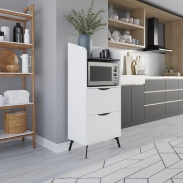 MOBILE MULTIUSO GORKI CON CASSETTI BIANCO E RIPIANO MATERIALE TRUCIOLARE SPESSORE 18 MM
