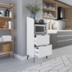 MOBILE MULTIUSO GORKI CON CASSETTI BIANCO E RIPIANO MATERIALE TRUCIOLARE SPESSORE 18 MM