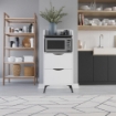 MOBILE MULTIUSO GORKI CON CASSETTI BIANCO E RIPIANO MATERIALE TRUCIOLARE SPESSORE 18 MM