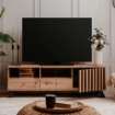 PORTA TV MEDAN56A 2 CASSETTI E ANTA CON VANI A GIORNO ROVERE 