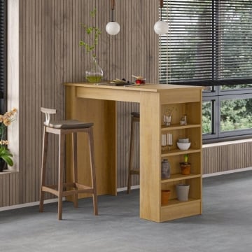 PENISOLA DA CUCINA TAVOLO ALTO CON RIPIANI SWALLOW ROVERE 