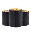 TRIS BARATTOLI TONDI DA CUCINA 2 DA 10X13 E UNO DA 13X17 CM IN CERAMICA NERA CON TAPPO IN LEGNO