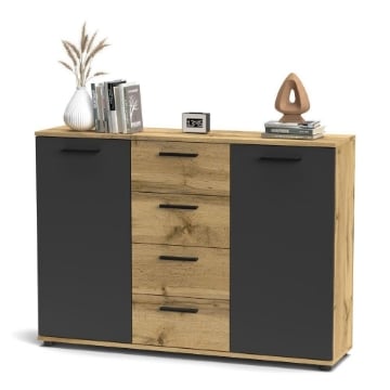 XXPRE CREDENZA BERNO COLORE ROVERE WOTAN E ANTRACITE