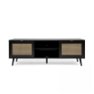 PORTA TV VIENNA56A 2 ANTE E VANO A GIORNO NERO CON FRONTALI  MISURE: 150X40X52 H CM MATERIALE TRUCIOLARE