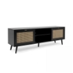PORTA TV VIENNA56A 2 ANTE E VANO A GIORNO NERO CON FRONTALI  MISURE: 150X40X52 H CM MATERIALE TRUCIOLARE