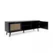 PORTA TV VIENNA56A 2 ANTE E VANO A GIORNO NERO CON FRONTALI  MISURE: 150X40X52 H CM MATERIALE TRUCIOLARE