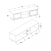 PORTA TV VIENNA56A 2 ANTE E VANO A GIORNO NERO CON FRONTALI  MISURE: 150X40X52 H CM MATERIALE TRUCIOLARE