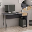 SCRIVANIA CANDY ANTRACITE NOCE PORTE USB 121X45 MATERIALE TRUCIOLARE ALTA QUALITÀ.