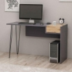 SCRIVANIA CANDY ANTRACITE NOCE PORTE USB 121X45 MATERIALE TRUCIOLARE ALTA QUALITÀ.