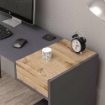 SCRIVANIA CANDY ANTRACITE NOCE PORTE USB 121X45 MATERIALE TRUCIOLARE ALTA QUALITÀ.