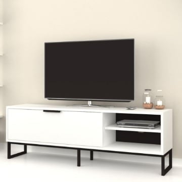 PORTA TV WAY BIANCO CON DETTAGLI GHISA 140X35X45H CM.