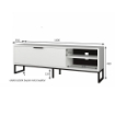 PORTA TV WAY BIANCO CON DETTAGLI GHISA 140X35X45H CM.