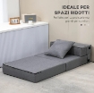 POLTRONA LETTO SINGOLO DA TERRA PIEGHEVOLE CON CUSCINO INCLUSO, 70X70X61 CM, GRIGIO