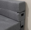 POLTRONA LETTO SINGOLO DA TERRA PIEGHEVOLE CON CUSCINO INCLUSO, 70X70X61 CM, GRIGIO