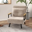 POLTRONA LETTO 3 IN 1 CON SCHIENALE RECLINABILE E CUSCINO, IN TESSUTO EFFETTO VELLUTO, 63X73X81 CM, BEIGE