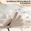 POLTRONA LETTO 3 IN 1 CON SCHIENALE RECLINABILE E CUSCINO, IN TESSUTO EFFETTO VELLUTO, 63X73X81 CM, BEIGE