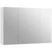 ARMADIETTO PENSILE BAGNO CON 3 ANTE A SPECCHIO E RIPIANI REGOLABILI IN LEGNO 90X13.5X60 CM, BIANCO