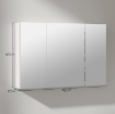 ARMADIETTO PENSILE BAGNO CON 3 ANTE A SPECCHIO E RIPIANI REGOLABILI IN LEGNO 90X13.5X60 CM, BIANCO