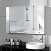 ARMADIETTO PENSILE BAGNO CON 3 ANTE A SPECCHIO E RIPIANI REGOLABILI IN LEGNO 90X13.5X60 CM, BIANCO