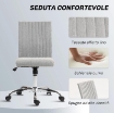 SEDIA UFFICIO SENZA BRACCIOLI CON ALTEZZA REGOLABILE E SEDUTA GIREVOLE, RIVESTIMENTO IN TESSUTO, GRIGIO