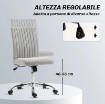 SEDIA UFFICIO SENZA BRACCIOLI CON ALTEZZA REGOLABILE E SEDUTA GIREVOLE, RIVESTIMENTO IN TESSUTO, GRIGIO