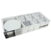 SET 6 TAZZINE CAFFE' DESIGN MODERN CON PIATTINO COLORE NERO E BIANCO 6 X 6 CM IN SCATOLA
