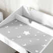 SET SEDIA E TAVOLINO PER BAMBINI 3-6 ANNI CON ORGANIZZATORE E CASSETTO ESTRAIBILE, IN LEGNO GRIGIO