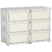 CASSETTIERA 6 CASSETTI PER BAMBINI 3-6 ANNI CON BORDI ARROTONDATI, IN PP BIANCO CREMA, 75X37X56.5 CM