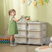 CASSETTIERA 6 CASSETTI PER BAMBINI 3-6 ANNI CON BORDI ARROTONDATI, IN PP BIANCO CREMA, 75X37X56.5 CM