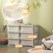 CASSETTIERA 6 CASSETTI PER BAMBINI 3-6 ANNI CON BORDI ARROTONDATI, IN PP BIANCO CREMA, 75X37X56.5 CM