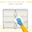 CASSETTIERA 6 CASSETTI PER BAMBINI 3-6 ANNI CON BORDI ARROTONDATI, IN PP BIANCO CREMA, 75X37X56.5 CM