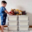 CASSETTIERA 6 CASSETTI PER BAMBINI 3-6 ANNI CON BORDI ARROTONDATI, IN PP BIANCO CREMA, 75X37X56.5 CM