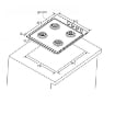 CANDY CHW6LWW PIANO COTTURA TRADIZIONALE A GAS DA INCASSO CON 4 FUOCHI, 60 CM