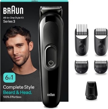 BRAUN MGK3410 REGOLABARVA,TAGLIACAPELLI ELETTRICO 6 IN 1 