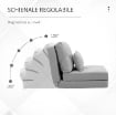 POLTRONA LETTO 3 IN 1 CONVERTIBILE IN CHAISE LONGUE E DIVANO DA TERRA CON 2 CUSCINI, GRIGIO CHIARO