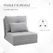 POLTRONA LETTO 3 IN 1 CONVERTIBILE IN CHAISE LONGUE E DIVANO DA TERRA CON 2 CUSCINI, GRIGIO CHIARO