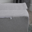 POLTRONA LETTO 3 IN 1 CONVERTIBILE IN CHAISE LONGUE E DIVANO DA TERRA CON 2 CUSCINI, GRIGIO CHIARO