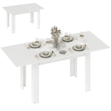 TAVOLO ALLUNGABILE DA PRANZO PER 6-8 PERSONE, 140-180 X 80 CM, BIANCO