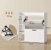 SCARPIERA SLIM CON 2 CASSETTI RIBALTABILI E 3 VANI APERTI, CAPACITÓ 15 SCARPE, 83X24X90.5 CM, BIANCO