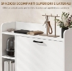 SCARPIERA SLIM CON 2 CASSETTI RIBALTABILI E 3 VANI APERTI, CAPACITÓ 15 SCARPE, 83X24X90.5 CM, BIANCO