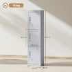ARMADIO PER UFFICIO IN ACCIAIO A 3 PORTE INDIPENDENTI CON SERRATURA E 2 CHIAVI, 45X38X180 CM, GRIGIO CHIARO