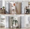 ARMADIO PER UFFICIO IN ACCIAIO A 3 PORTE INDIPENDENTI CON SERRATURA E 2 CHIAVI, 45X38X180 CM, GRIGIO CHIARO