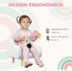 POLTRONA PER BAMBINI IN STILE SCANDINAVO CON BRACCIOLI A NUVOLA IN TESSUTO BIANCO, 46X51X55 CM