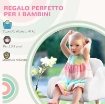 POLTRONA PER BAMBINI IN STILE SCANDINAVO CON BRACCIOLI A NUVOLA IN TESSUTO BIANCO, 46X51X55 CM
