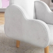 POLTRONA PER BAMBINI IN STILE SCANDINAVO CON BRACCIOLI A NUVOLA IN TESSUTO BIANCO, 46X51X55 CM